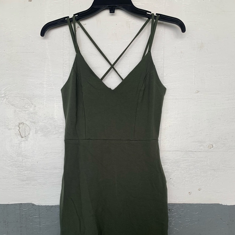 GREEN BODYCON DRESS - Picture 2 of 5